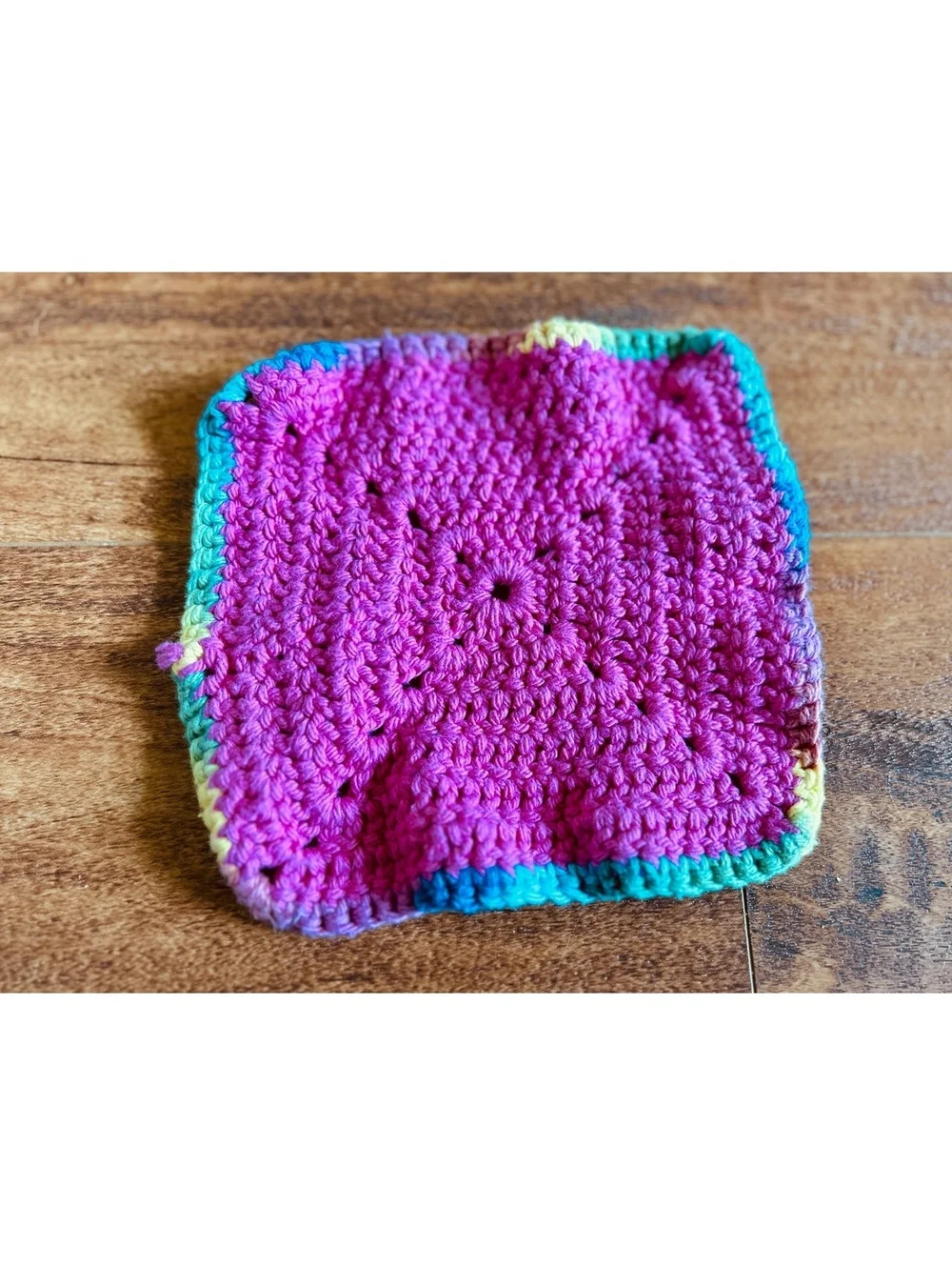 Handmade Crocheted Colorful Square Coaster